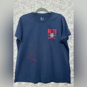 NWT Brooklyn Nets Blue Short Sleeve Nike Tee New York NBA T-Shirt Women’s Sz  XL